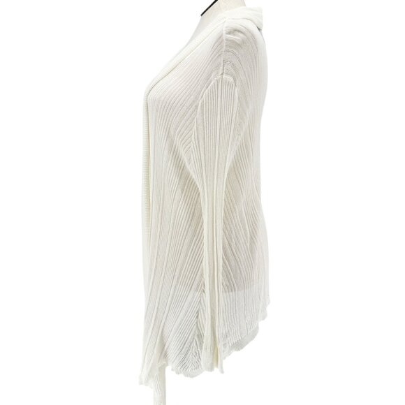 Suzanne Betro Drape Front Cardigan 3X/4X White Lightweight Knit Stretchable NWT - Picture 4 of 9